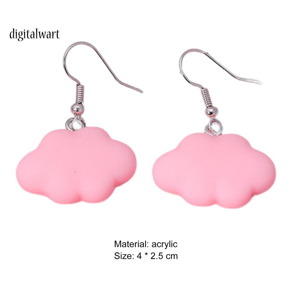Kỹ Thuật Số| 1 Đôi Bông Tai Hình Đám Mây Hoạt Hình Màu Kẹo Ngọt Thời Trang