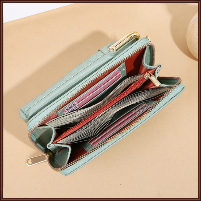 Túi Đeo Chéo Đựng Điện Thoại Màu Trơn Cỡ Lớn Thời Trang Cho Nữ Ví