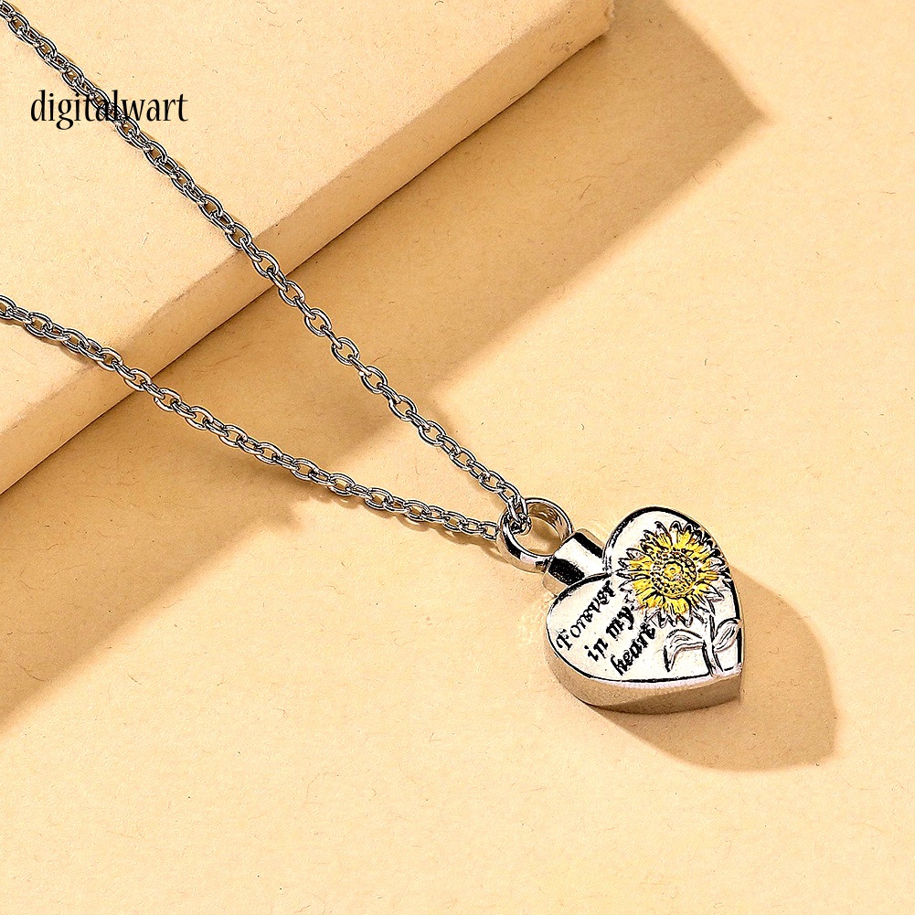 Kỹ Thuật Số| Vòng cổ Mặt Hình Hoa Hướng Dương Khắc Chữ Forever in My Heart Thời Trang Cho Nam Và Nữ