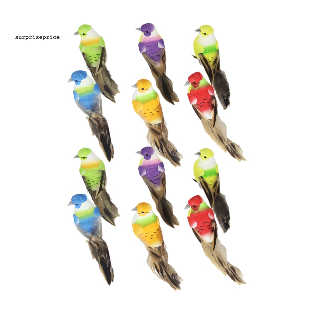 Spa Set 12 Chú Chim Nhân Tạo Bằng Xốp Màu Sắc Tươi Sáng Thu Hút Dành Cho Vườn Nhà