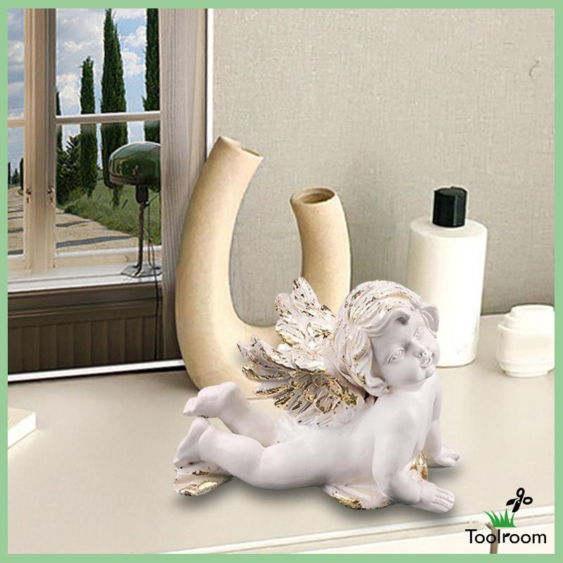 Mô Hình Thiên Thần Bằng Nhựa Resin Thủ Công Trang Trí Phòng Khách / Phòng Ngủ / Sân Vườn