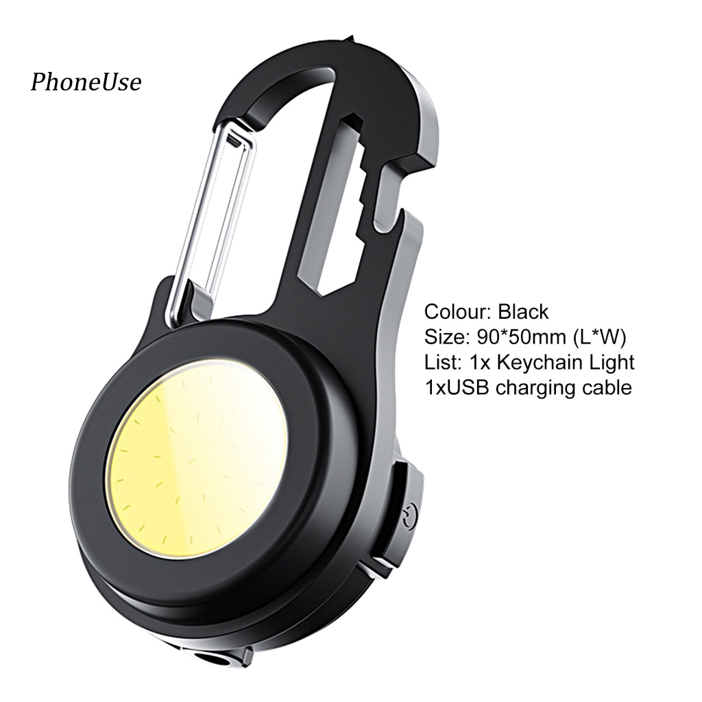 Pu 1 Bộ Đèn Pin Mini 4 Chế Độ Kèm Móc Khóa Và Cáp Sạc USB Tiện Dụng