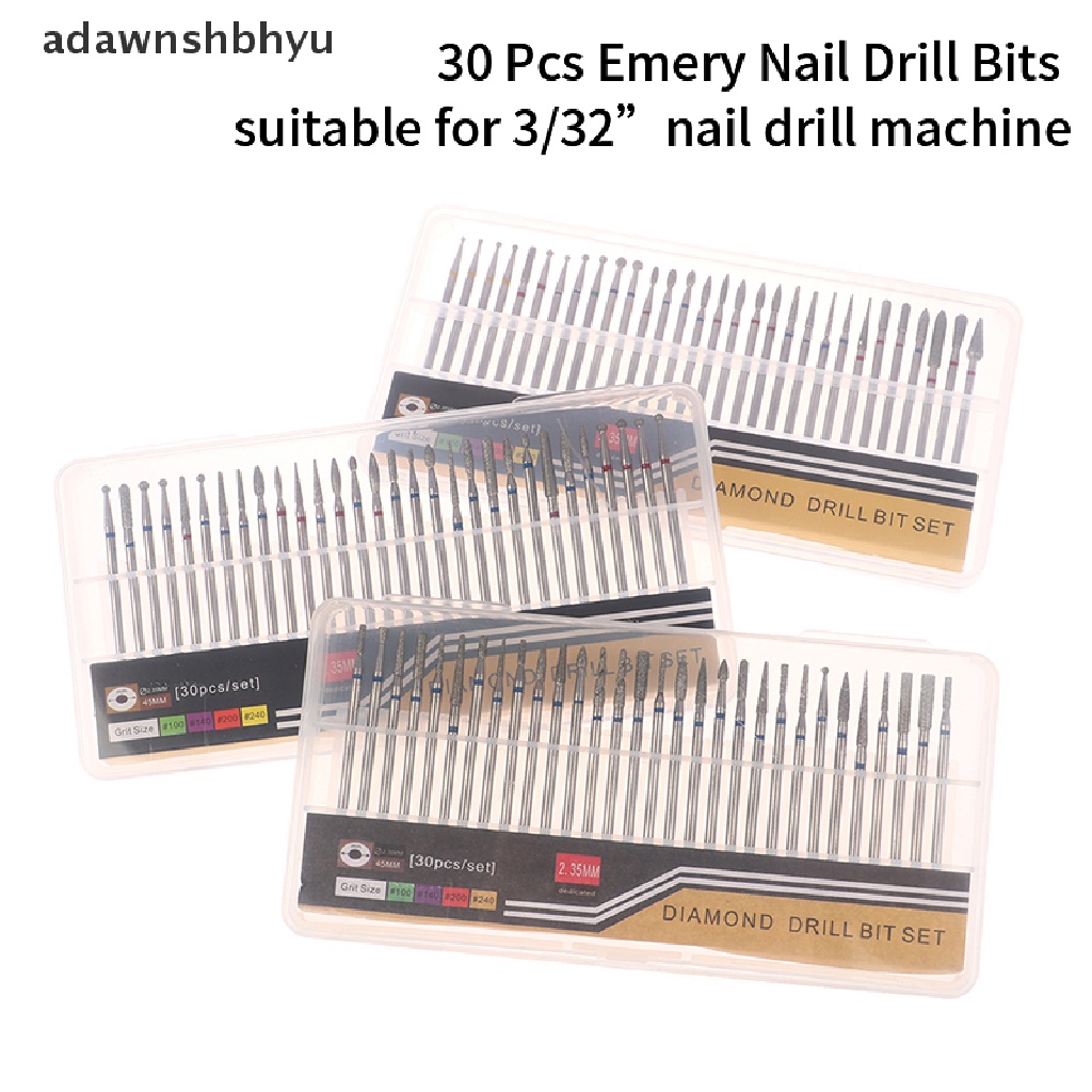 Set 30 Mũi Khoan Móng Tay Bằng Thép Vonfram Đa Năng