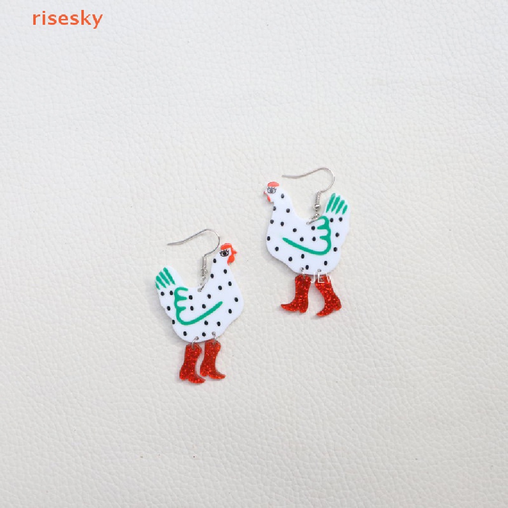 [risesky] Bông Tai Hình Gà Con Dễ Thương Cá Tính Cho Nữ