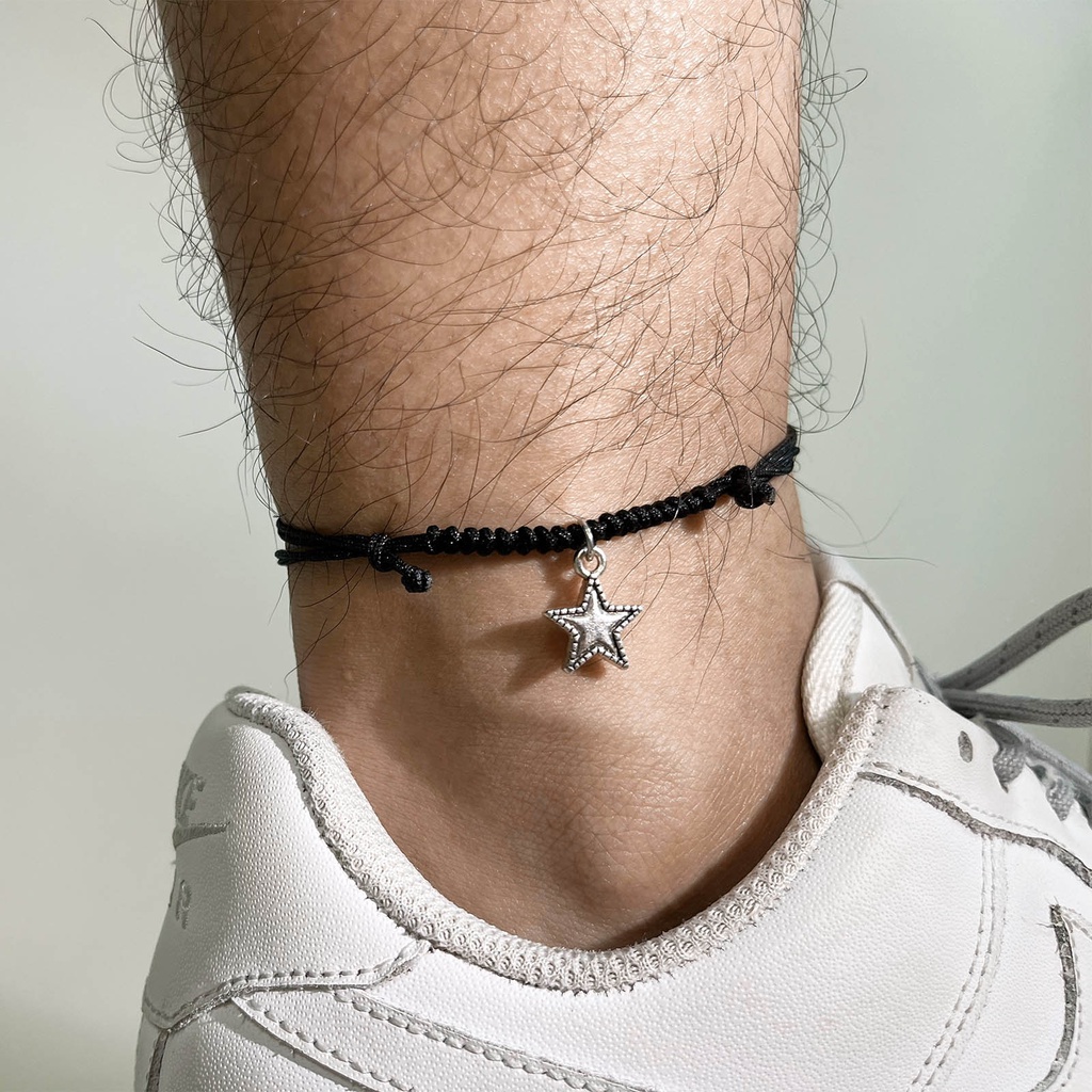 Lắc Chân Bằng Hợp Kim Thép Hình Ngôi Sao Năm Cánh Có Thể Điều Chỉnh Kích Thước Thời Trang Cho Nam