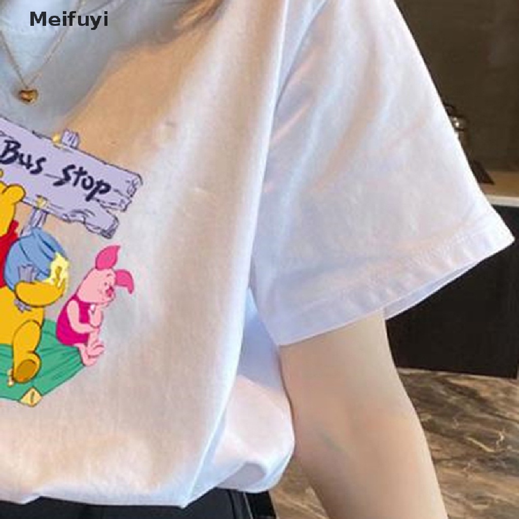 Áo Thun Tay Ngắn Cổ Tròn Dáng Rộng In Hình Gấu Hoạt Hình Thời Trang Mùa Hè Cho Tuổi Teen
