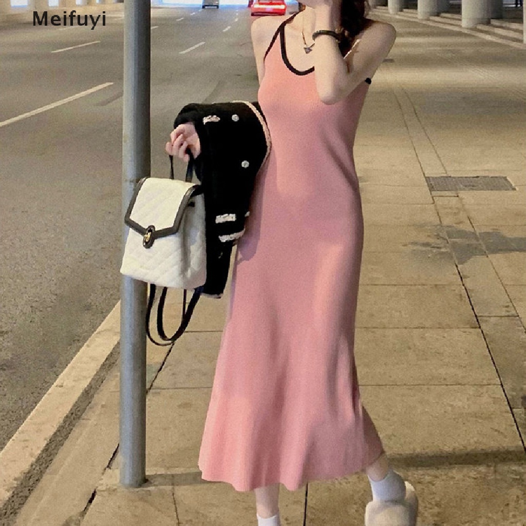 Đầm Hai Dây Cổ Chữ V Hở Lưng Dáng Ôm Thời Trang Mùa Hè 2023 Dành Cho Bạn Nữ