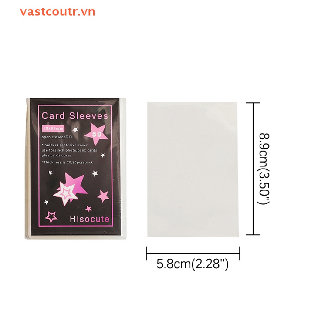 Set 50 Tấm Phim Dán Bảo Vệ Album Ảnh 3 Inch Trong Suốt Không Axit Hàn Quốc