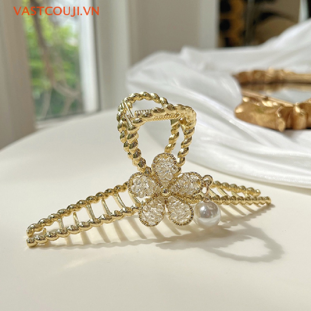 Kẹp Tóc Kim Loại Hình Cá Mập Đính Đá Thời Trang Cho Nữ