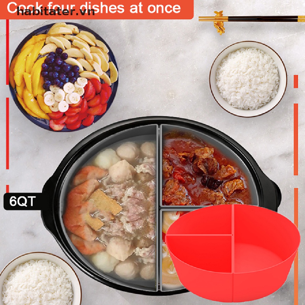 Miếng Lót Phân Vùng Nồi Nấu Ăn Chậm 6QT Bằng Silicon Chống Rò Rỉ Có Thể Tái Sử Dụng