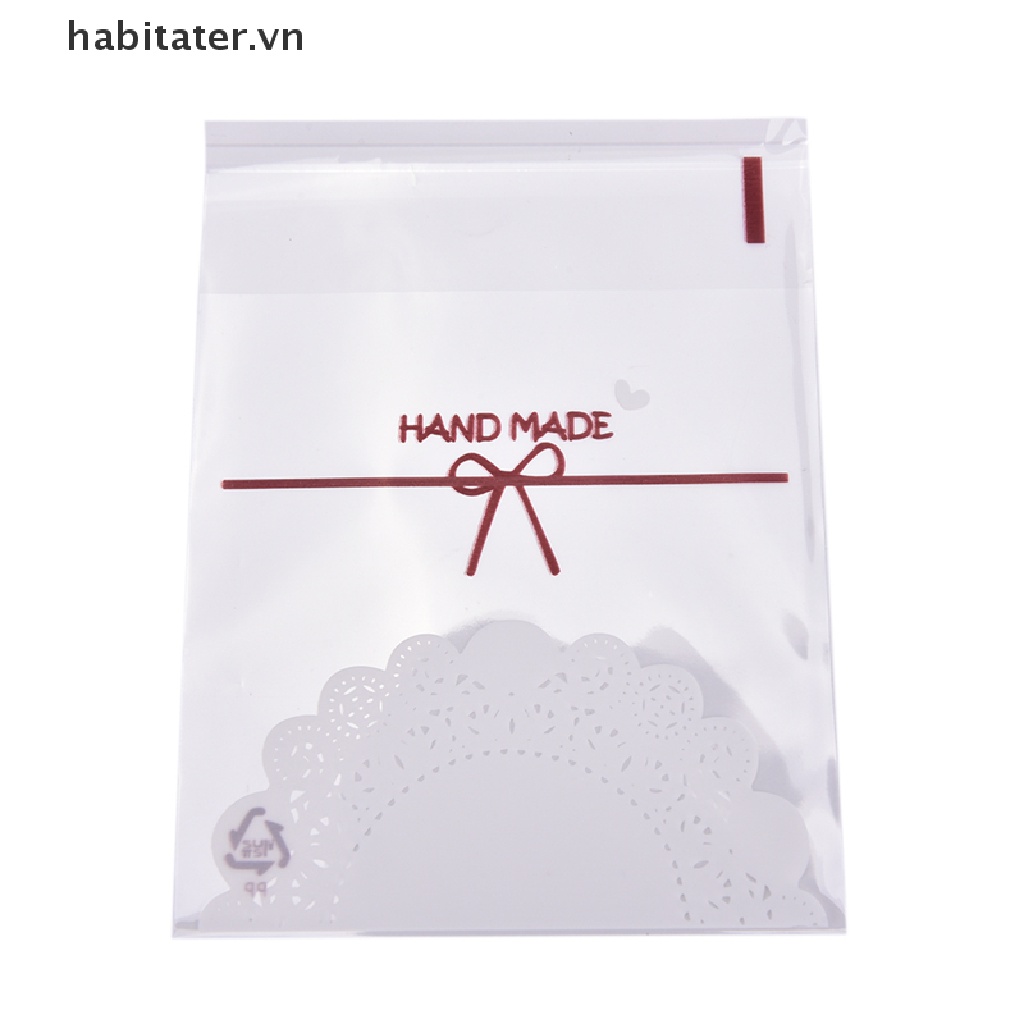Set 100 Túi Giấy Bóng Kính Phối Ren Dùng Để Đựng Bánh Kẹo Tiện Dụng