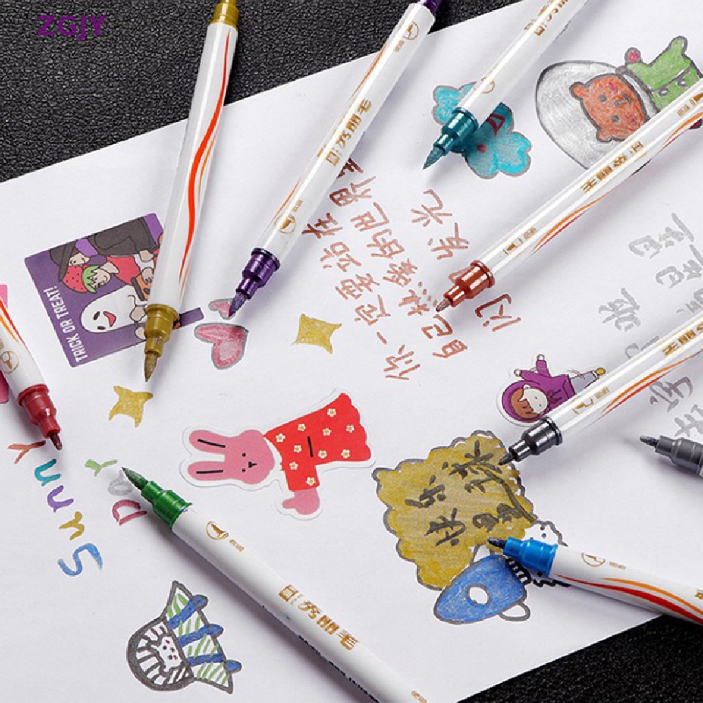 Zgjy Bút Đánh Dấu Hai Màu Hai Đầu Bằng Bọt Biển Nhanh Khô Vĩnh Viễn Vẽ Tranh Nghệ Thuật Thời Trang Cho Trẻ Em