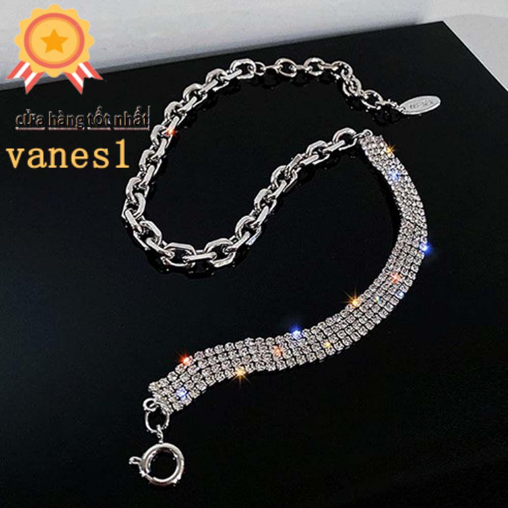 Vòng Cổ Nữ VANES1 VANES1|Dây Chuyền Chuỗi Hạt Kim Loại Nhiều Màu Sắc Phong Cách Hip Hop Punk Cá Tính|Vòng Cổ Choker Bất Đối Xứng