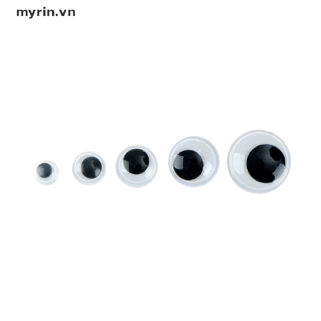 Set 100 Con Mắt Nhựa 6-15mm Tự Dính Trang Trí Búp Bê