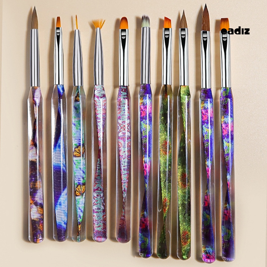 Bút Vẽ Móng Tay Gel UV Đầu Cọ Mềm Không Phai Màu DIY