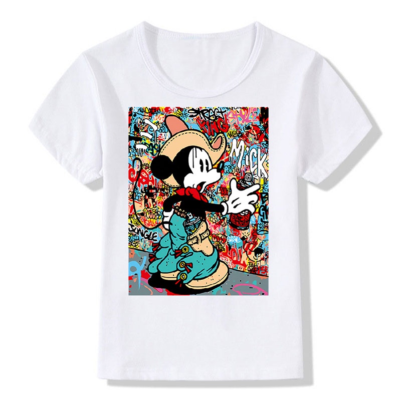 DISNEY Áo Thun In Hoạt Hình Chuột Mickey Vịt Donald Minnie Thời Trang Mùa Hè Dành Cho Trẻ Em