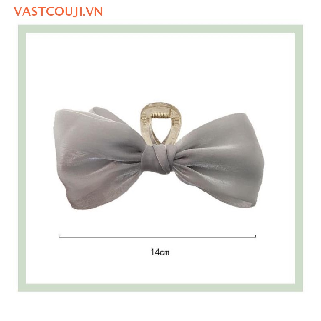 Kẹp Tóc Nơ Lưới Đính Ruy Băng Hình Cá Mập Thời Trang Hàn Quốc Cho Nữ