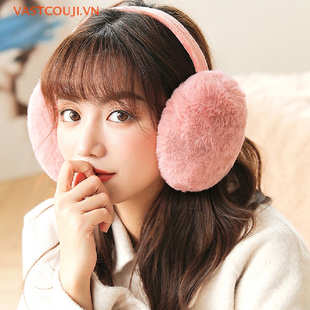 Chụp Tai Giữ Ấm Bằng Vải Bông Dễ Thương Thoải Mái Thời Trang Thu Đông
