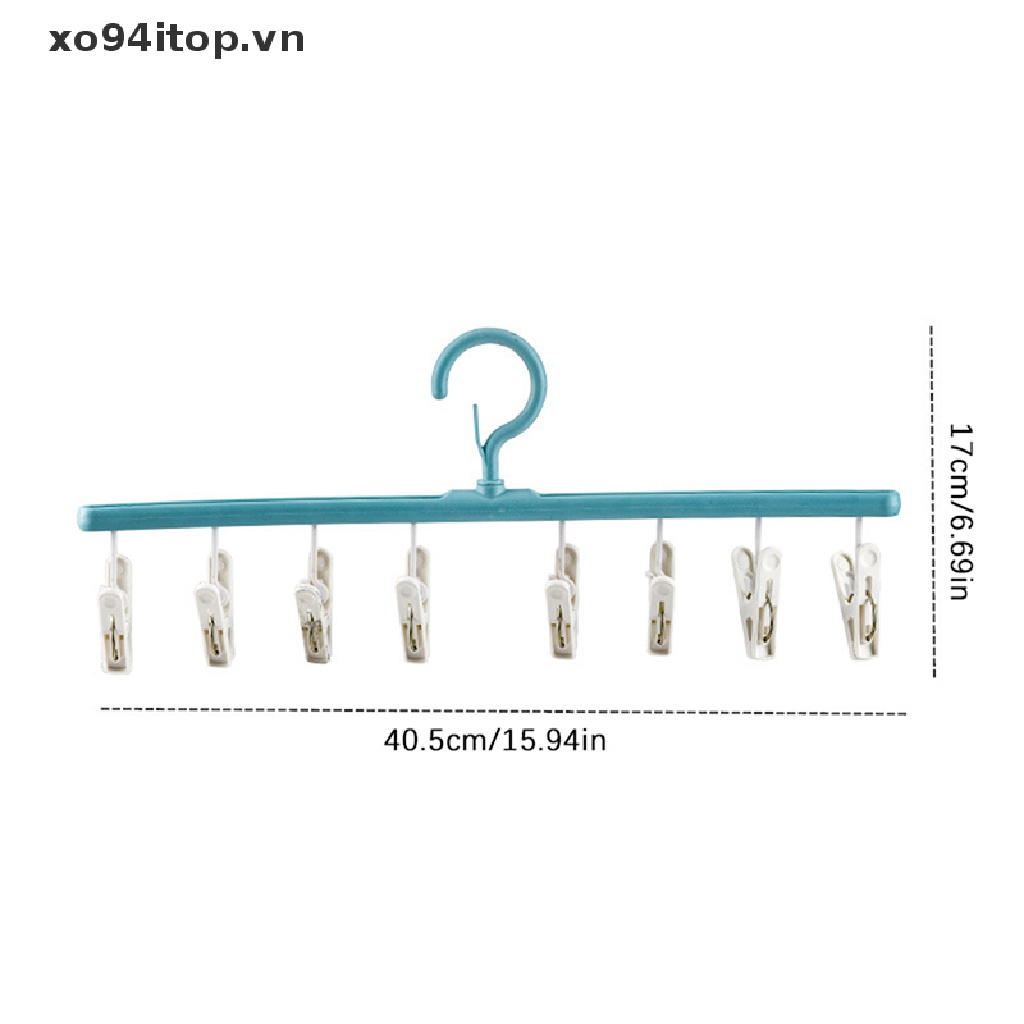 Móc Nhựa Phơi Quần Áo 8 Kẹp Tiện Lợi