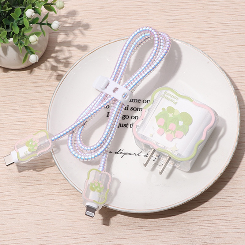 Vỏ Bọc Bảo Vệ Dây Cáp Sạc Apple Chính Hãng Hình Hoa Tulip