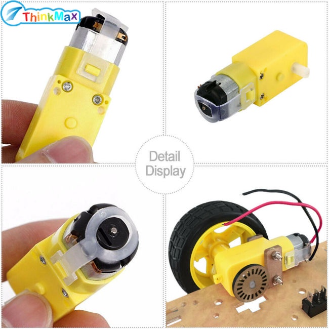 Động Cơ Bánh Răng TT DC 3V-6V + Bộ Bánh Xe Cho Robot Xe Hơi Thông Minh
