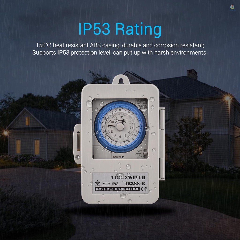 Hộp Công Tắc Hẹn Giờ Điện Tử 24 Giờ IP53 AC 100-240V 15 Phút Có Lỗ Chống Bụi Chống Nước