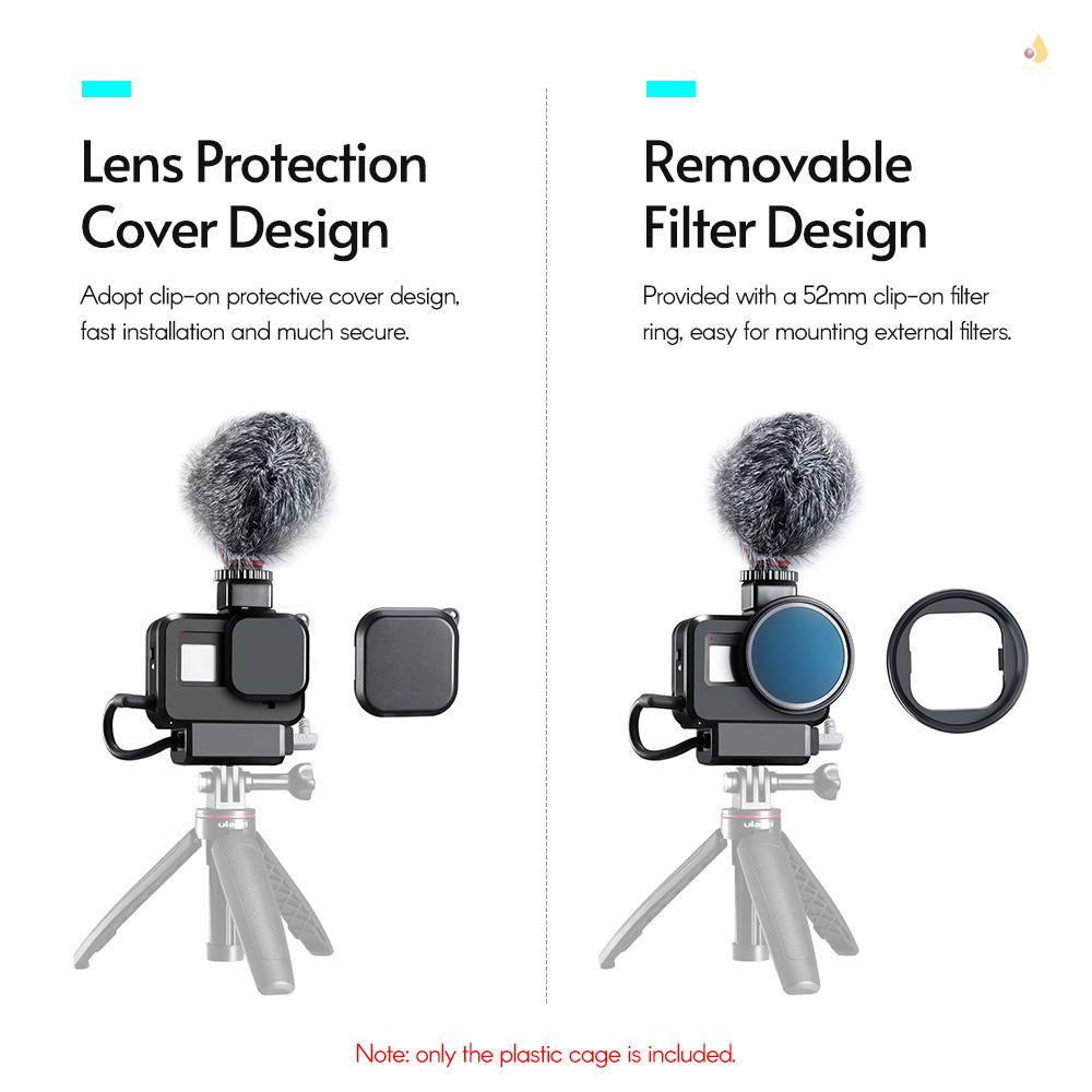 Khung Nhựa Bảo Vệ Vlogging Với Giá Đỡ Và Bộ Lọc Ống Kính Vlog Tương Thích Với 8 Khung Nhựa Bảo Vệ Máy Ảnh