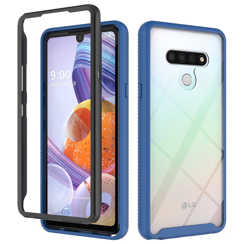 2 In 1 // Tow In One Transparent Clear Thickened Shockproof Case LG Velvet G8X V50s ThinQ K52 K51 Q51 V60 G8 ThinQ Stylo6 K71 Fall Prevention Case Back Cover