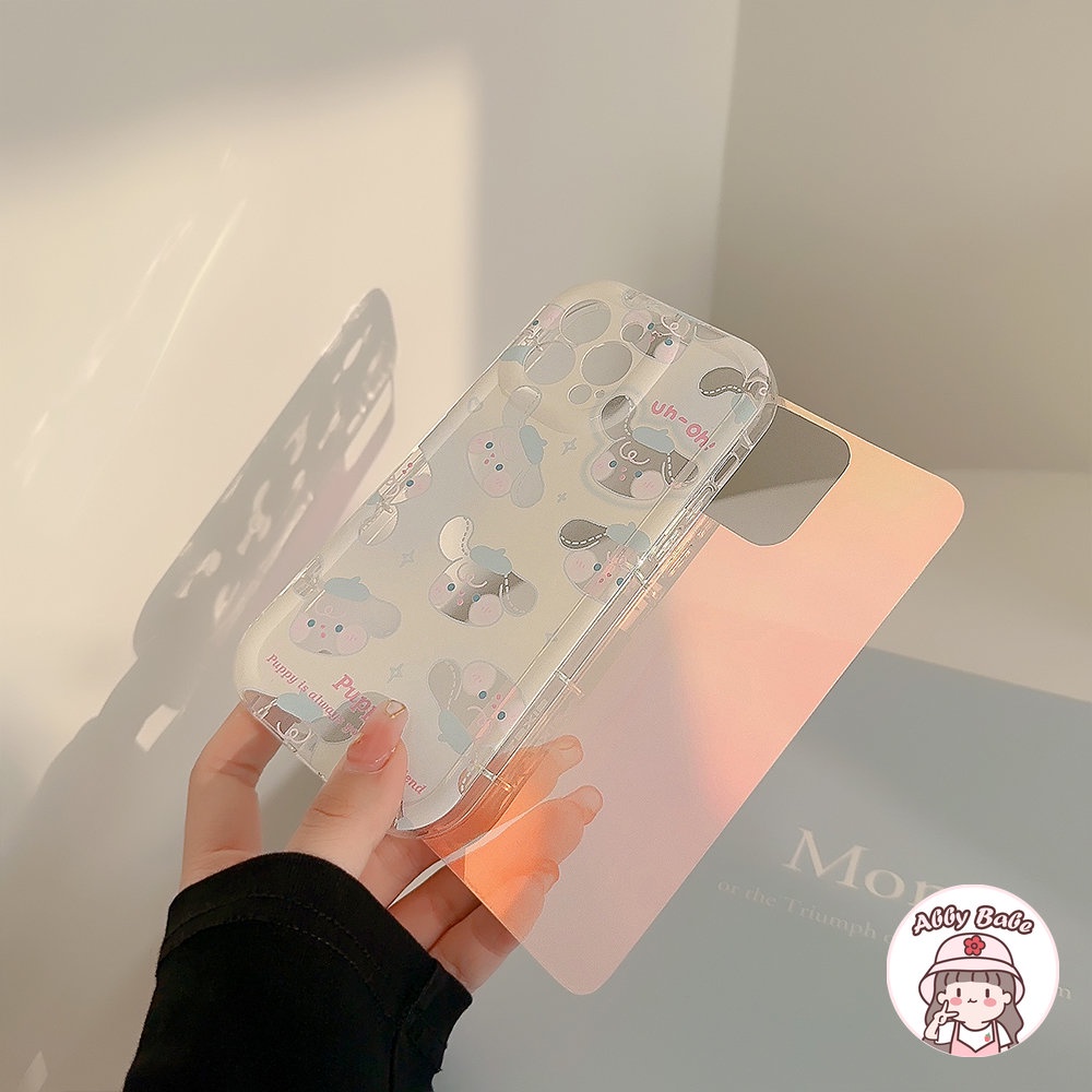 Ốp Điện Thoại TPU Dẻo Màu Laser Họa Tiết Hoạt Hình Chú Chó Tai To Dễ Thương Cho IPhone 14 Pro Max 13 12 11 Pro Max X XS Max