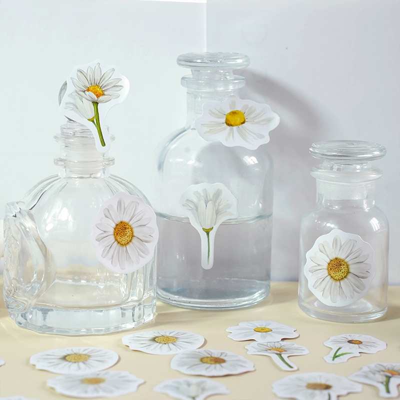 Bộ 46 Miếng Dán Trang Trí Sổ Tay Hình Hoa Xinh Xắn