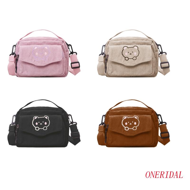 Túi Đeo Chéo Nhỏ Bằng Vải Nhung Có Khóa Kéo In Hoạt Hình Dành Cho Nữ