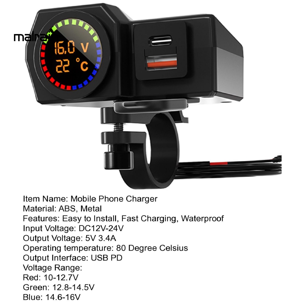 1 Bộ Sạc Điện Thoại USB 5V Tiết Kiệm Năng Lượng Chống Thấm Nước Cho Xe Máy