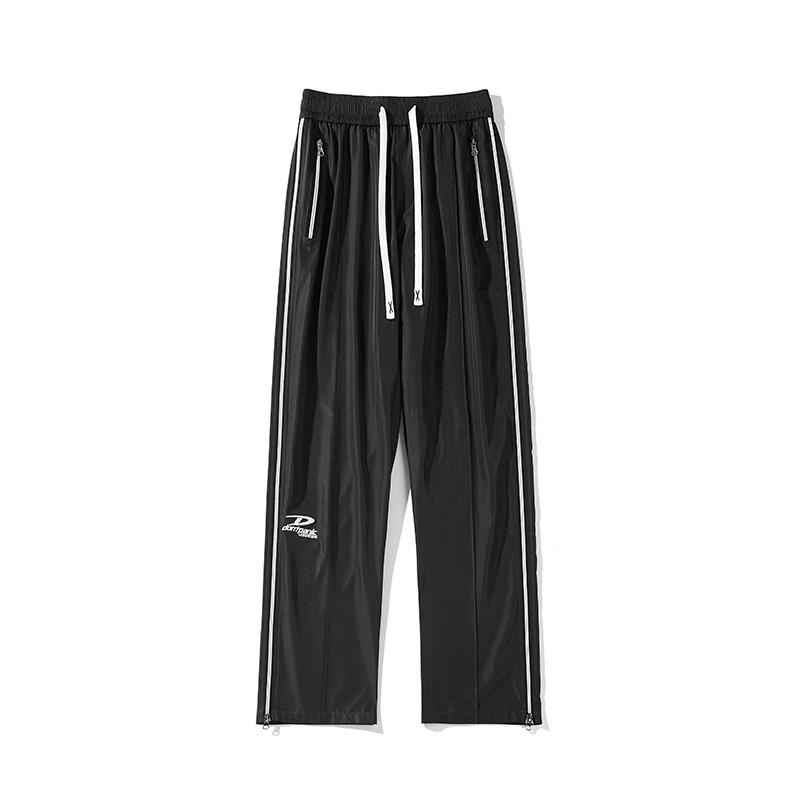 Quần Dài Ống Đứng Phối Khóa Kéo Phong Cách Retro Đường Phố Mỹ Cá Tính Cho Nam