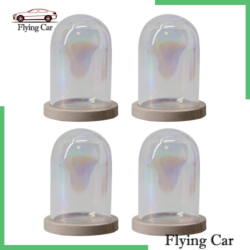 [Lzdjfmy2] Set 4 Giá Đỡ Kính Mái Vòm Mini Bằng Thủy Tinh Trong Suốt Trang Trí Bàn