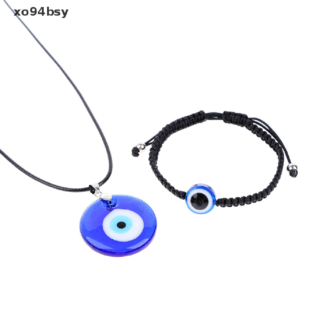 Vòng Cổ / Vòng Tay May Mắn Mặt Mắt Quỷ Bằng Thủy Tinh Màu Xanh Dương xo94bsy 3