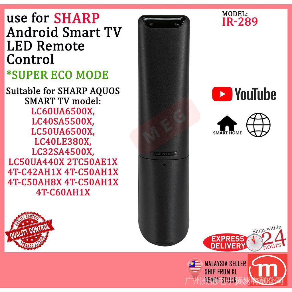 Điều Khiển Từ Xa Cho Ti Vi Thông Minh Sharp Aquos IR-289