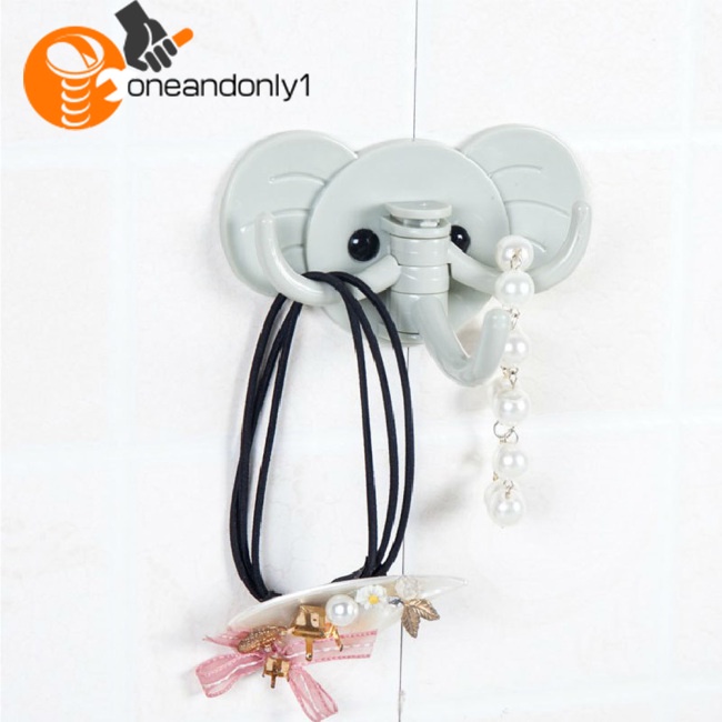 Móc Treo Đồ Dán Tường Nhà Bếp Chịu Tải Lớn 3 Móc Hình Voi Hoạt Hình