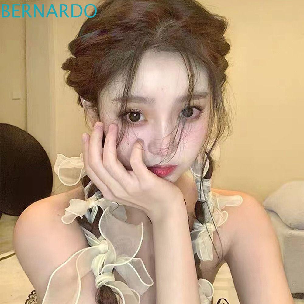 Kẹp Tóc Nơ Lưới Trong Suốt Phối Ruy Băng Tua Rua Dễ Thương Cho Bé Gái