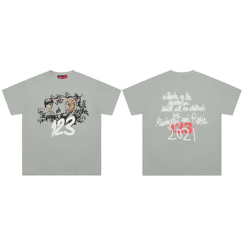 Áo Thun Cotton Tay Ngắn Dáng Rộng In Hình Kỹ Thuật Số Plus Size Unisex