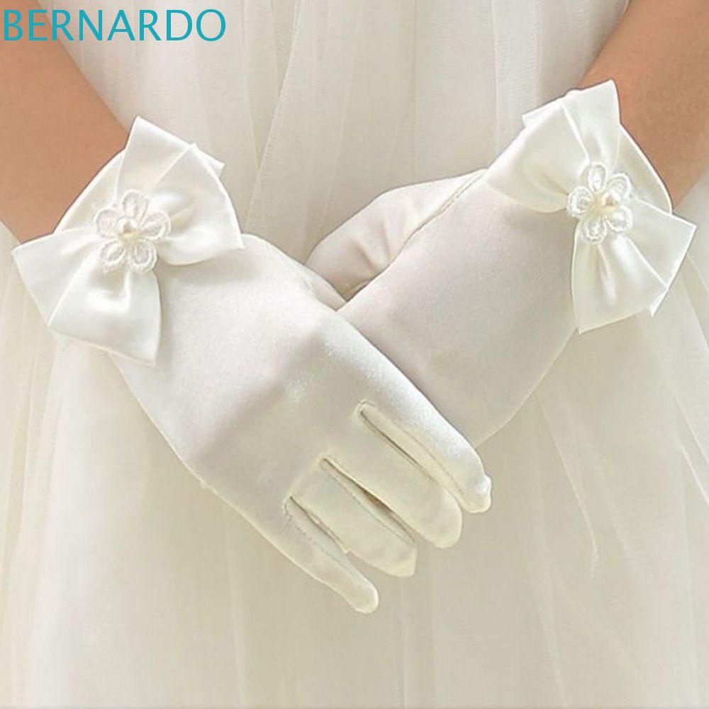 Găng Tay Vải Lụa Satin Đính Nơ Chất Lượng Cao Cho Nữ