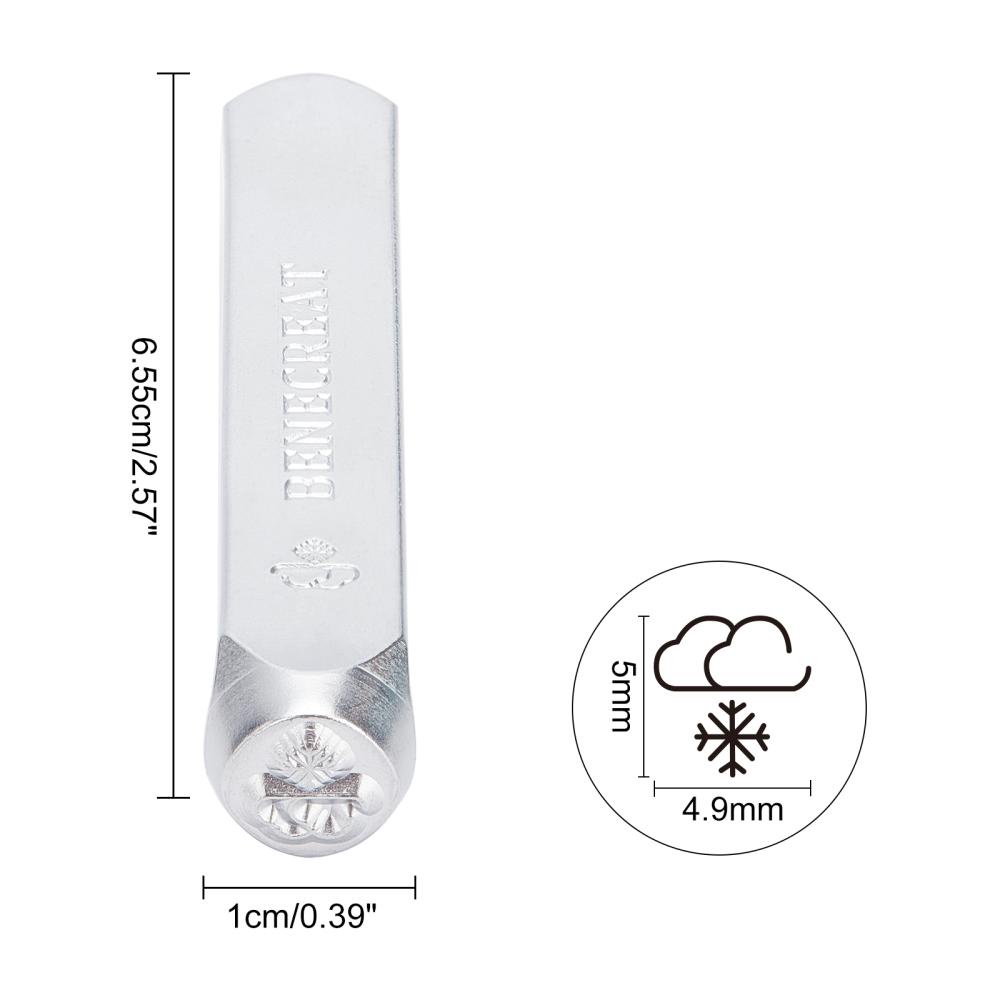 1 Bộ Tem Đóng Dấu Kim Loại Sắt Họa Tiết Gỗ / Da / Nhựa / Kim Loại Hình Tròn 65.5x10mm: 6mm