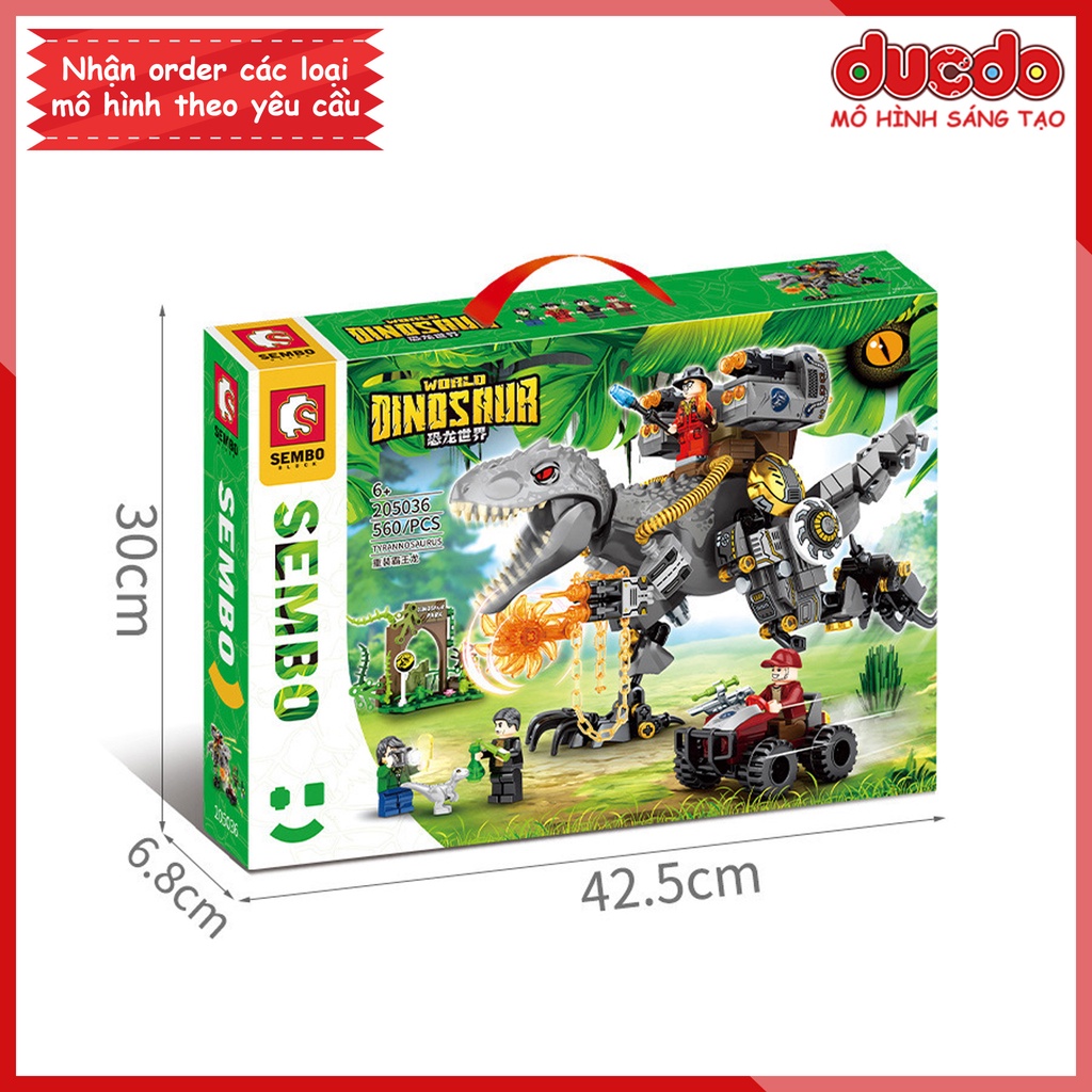Sembo 205036 Lắp ghép Jurassic World khủng long bạo chúa T Rex - Đồ chơi Xếp hình Mô hình Mini Minifigures