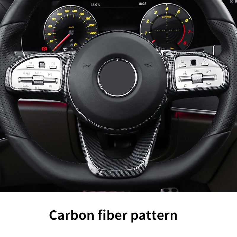 2pcs Ô tô Nút vô lăng Khung nhãn dán cho Benz W177 W205 W213 Phiên bản thể thao 2019-2020