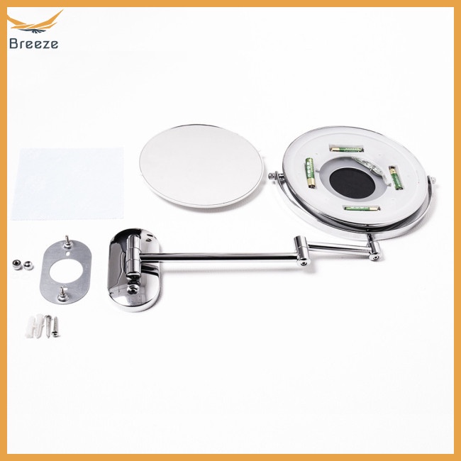 Gương Trang Điểm Phóng Đại 10x Hai Mặt Có Đèn Led 8 Inch Gấp Gọn Tiện Dụng