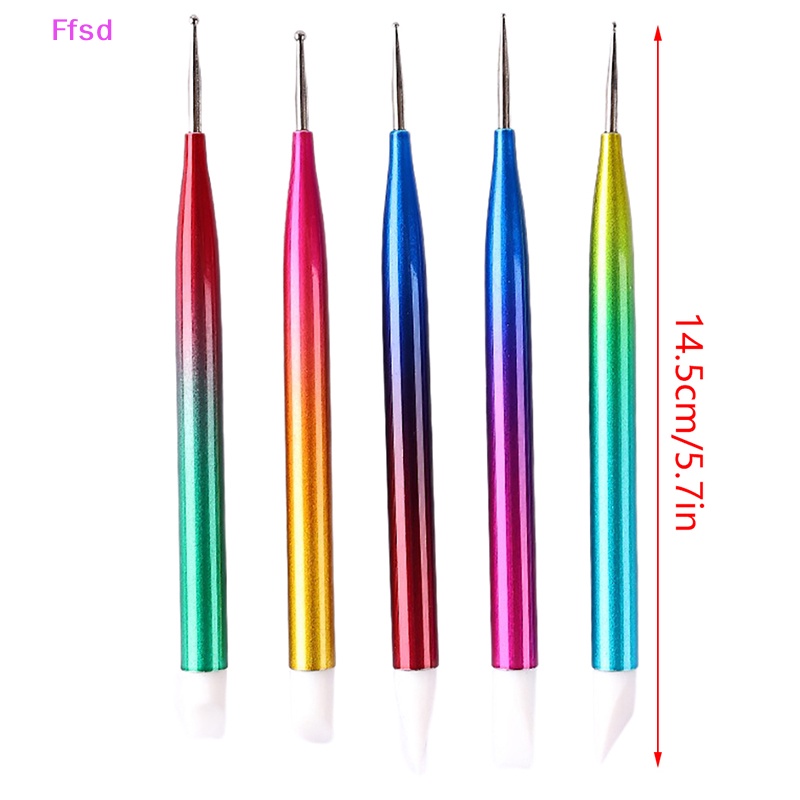 Set 5 Bút Hai Đầu Đính Đá Trang Trí Móng Tay Nghệ Thuật