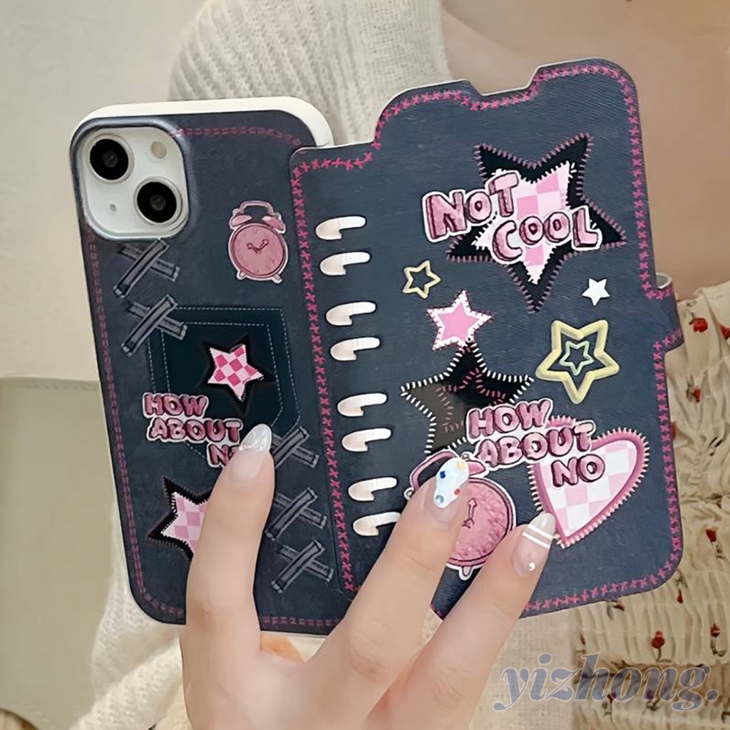 Bao Da PU + TPU Dẻo Nắp Gập Họa Tiết Ngôi Sao Cổ Điển Chống Sốc / Trầy Cho iPhone 11 14 Pro Max 13 12 Y2K