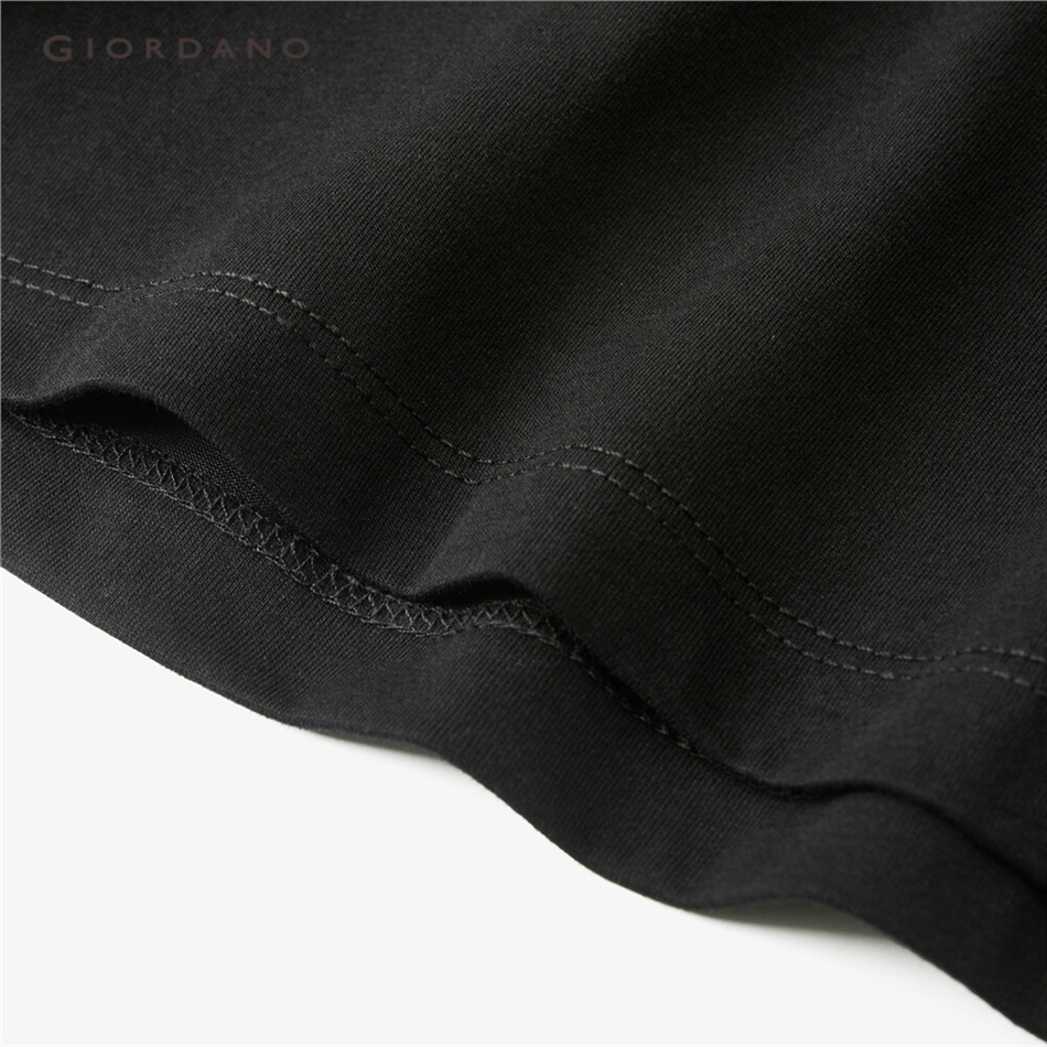 Đầm GIORDANO 05463463 dệt kim viền nhún bèo cổ tròn làm mát oxy công nghệ cao dành cho nữ