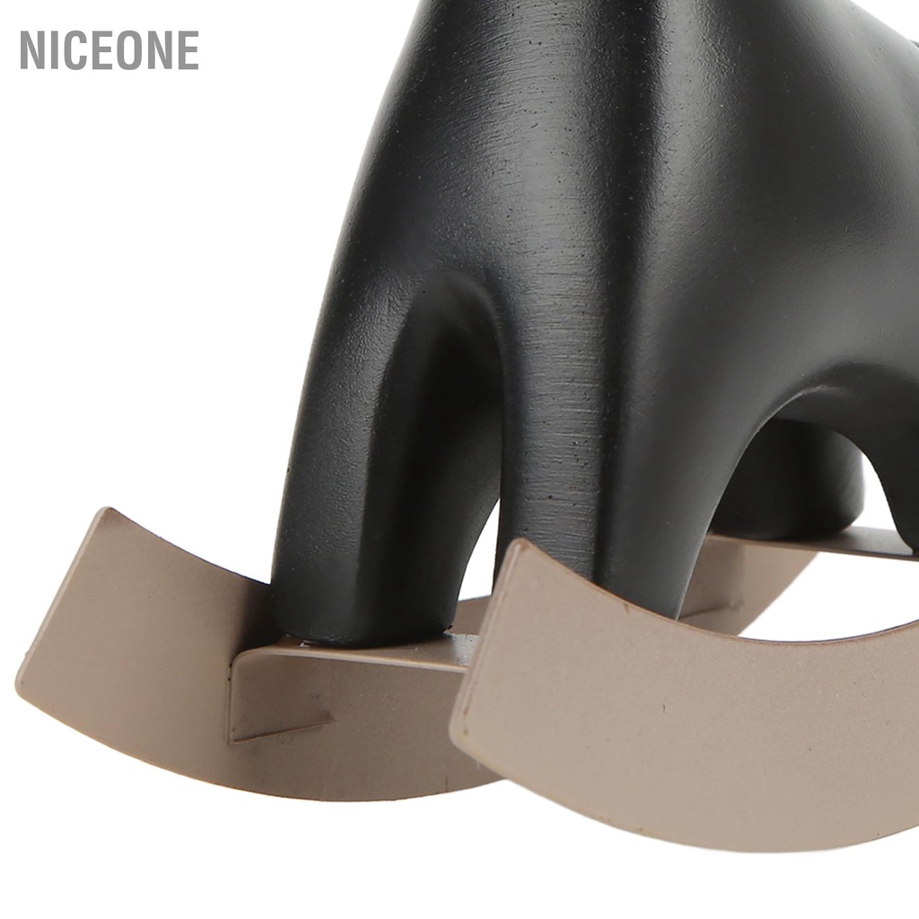 NiceOne  Tượng ngựa bập bênh màu đen nhỏ 13.5x4.5x14.5cm/5.3x1.8x5.7 Điêu khắc trang trí thủ công cho kệ phòng