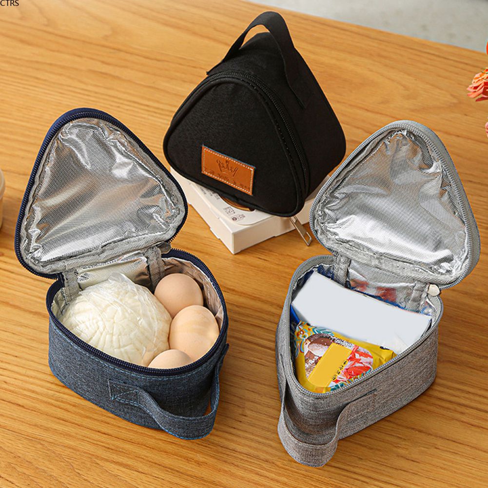Túi Cách Nhiệt Hình Tam Giác Mới Túi Đựng Cơm Cho Học Sinh Lá Nhôm Mini Hộp Cơm Cầm Tay Dễ Thương Túi Đựng Đồ Ăn Trưa Ngoài Trời Quà Tặng Ngày Của Mẹ