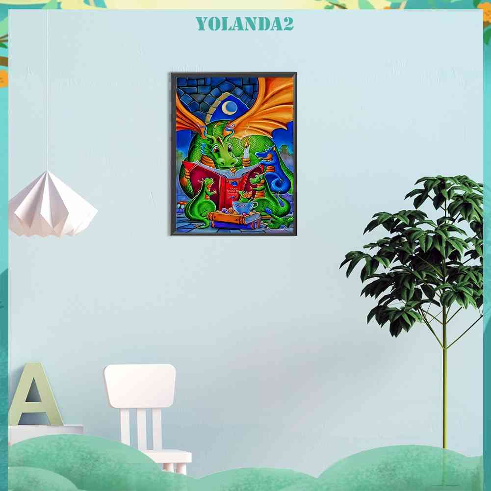 Tranh Đính Đá Kim Cương Toàn Bộ 5D DIY Hình Vẽ Khủng Long